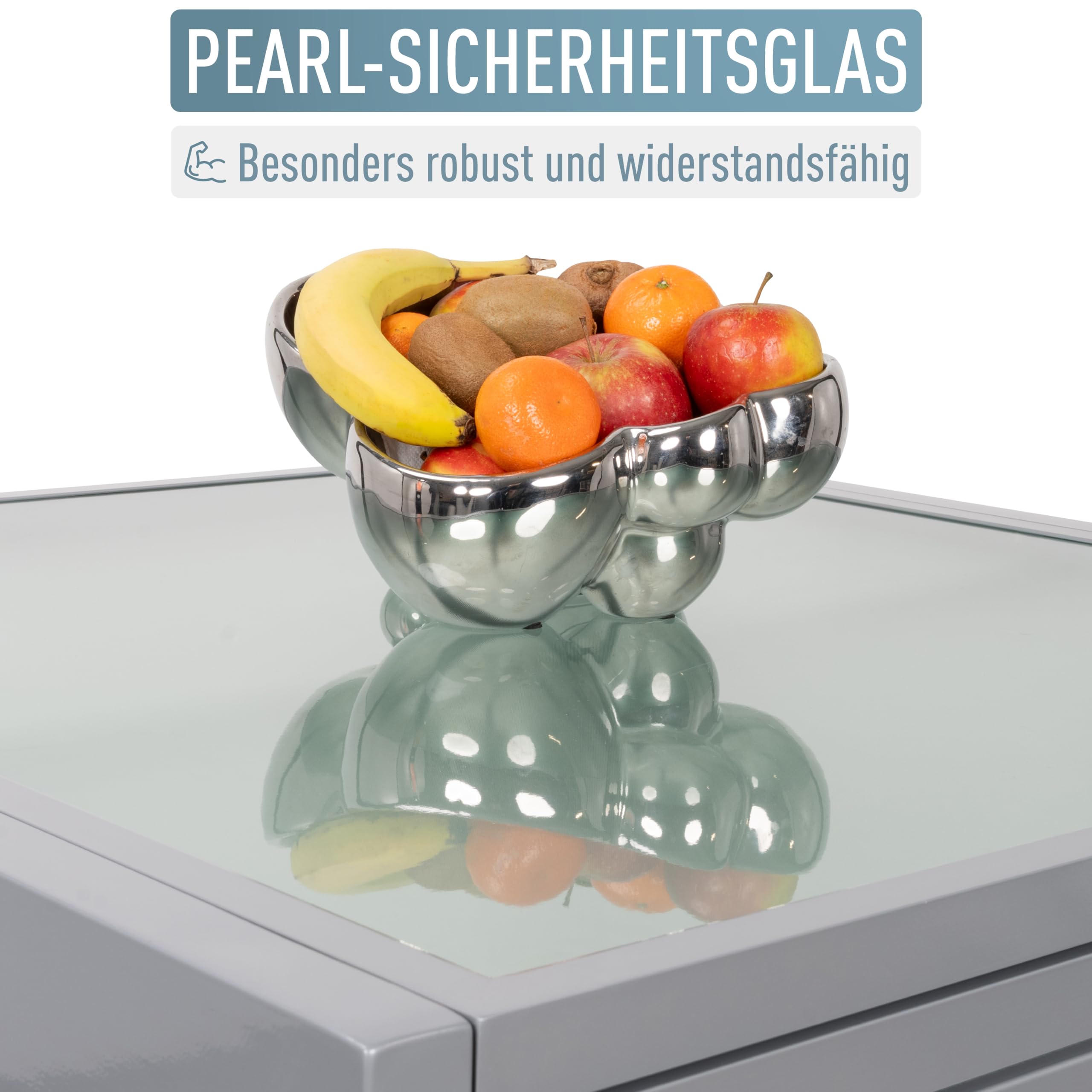 ib style Gartentisch Diplomat, Ausziehbar 90-180 cm, Outdoor, Aluminium Esstisch, Balkonmöbel, Gartenmöbel, Tischplatte aus Sicherheits Glas, Silber