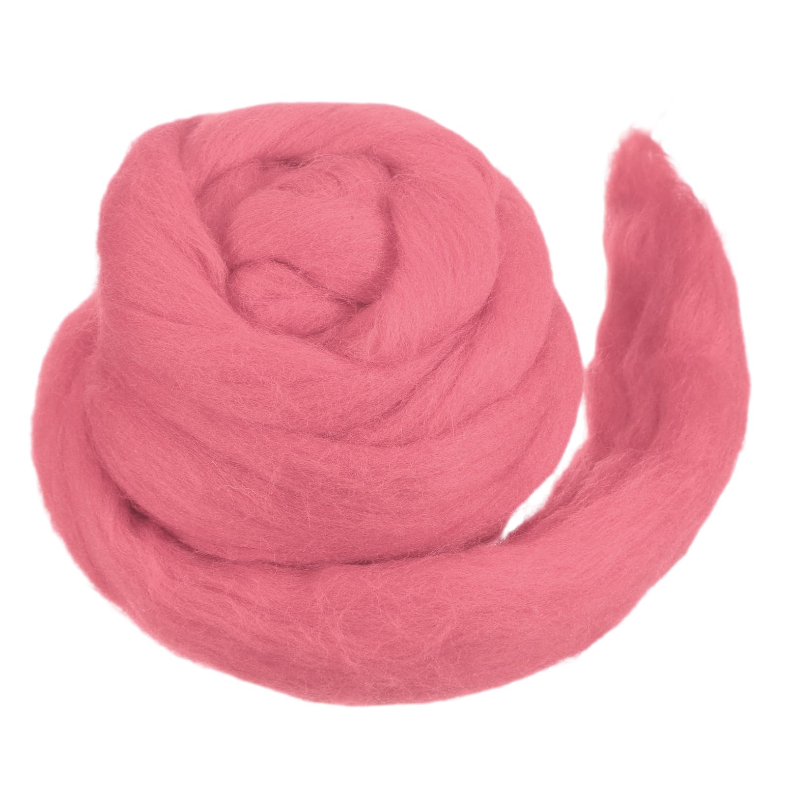 MECCANIXITY Wool Roving Yarn Soft Felting Wool 50g/1.76oz Pure Chunky Roving Yarn for Needle Felting Knitting Blanket Spinning Weaving Art DIY Craft Light Peach