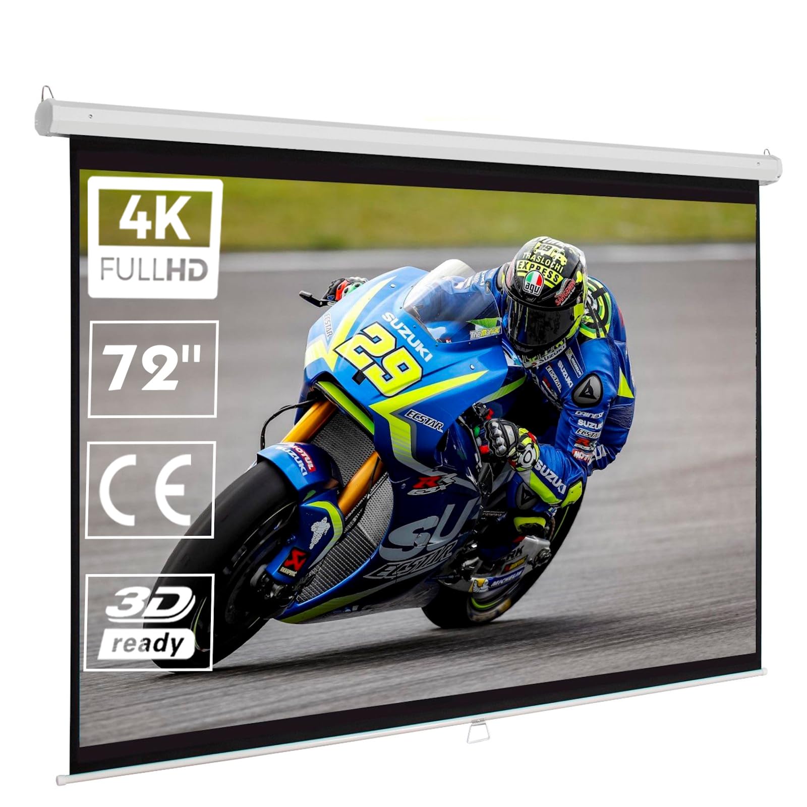 Pantalla de proyeccion Manual de 140 x 105cm, Luxscreen 72" Pulgadas