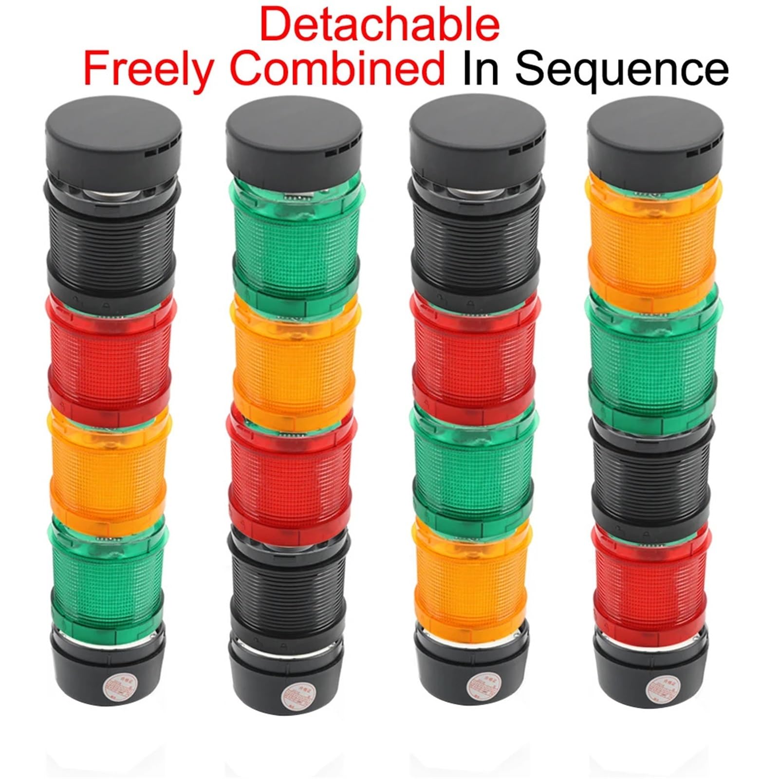 1 sztuk 70mm sygnał ostrzegawczy sygnał ostrzegawczy przemysłowa wieża światło ostrzegawcze stałe ostrzeżenie/lampa błyskowa/lampa LED obrotowa dla maszyny 24V220V brzęczyk (5 warstw, AC 110V