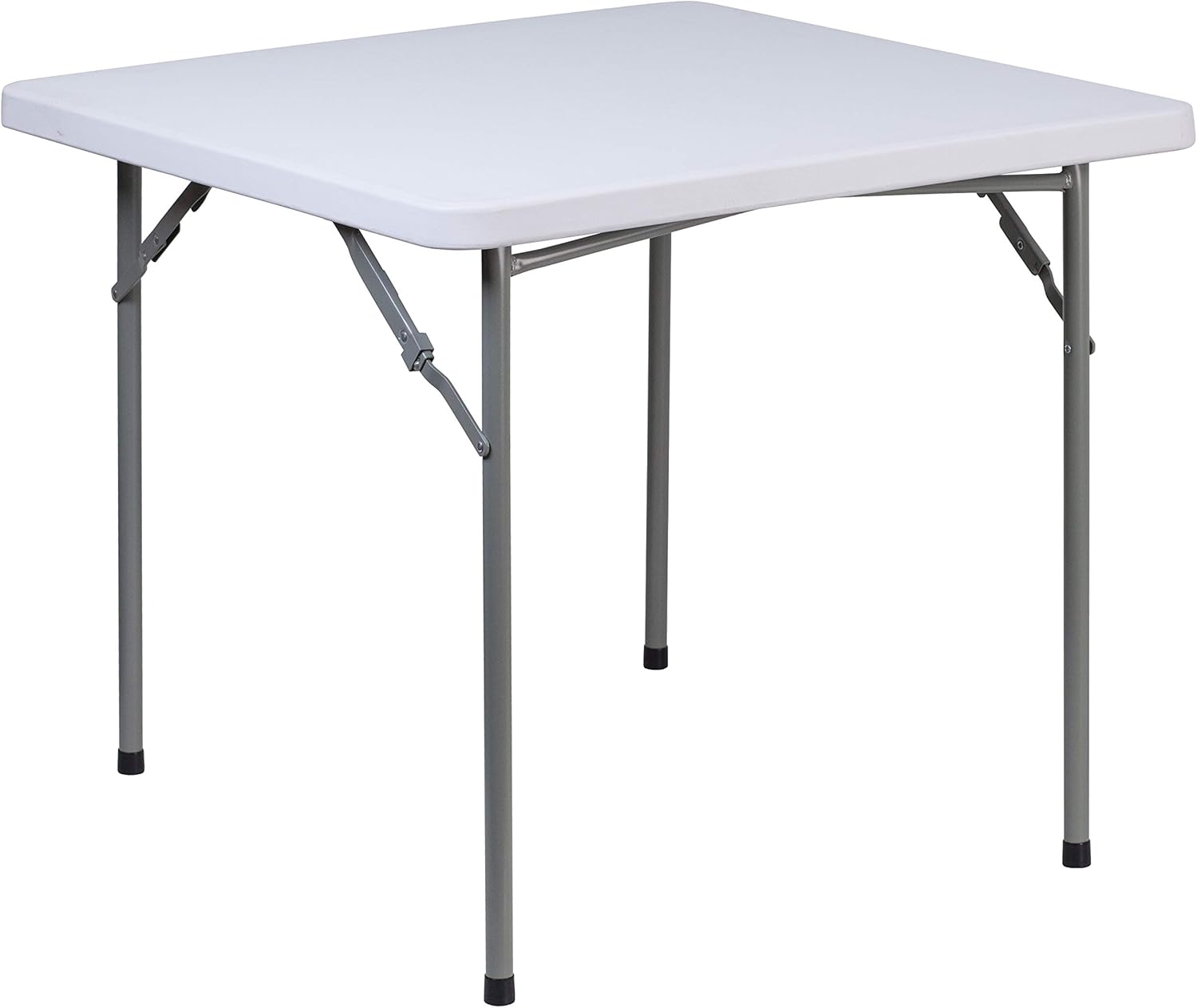 EMMA + OLIVER 2.81-Foot Square Granite White Plastic Folding Table - Card Table/Game Table