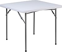 Vista 1 de Flash Furniture Kathryn Mesa plegable cuadrada de plástico blanco granito de 2.81 pies con patas de bloqueo recubiertas de polvo