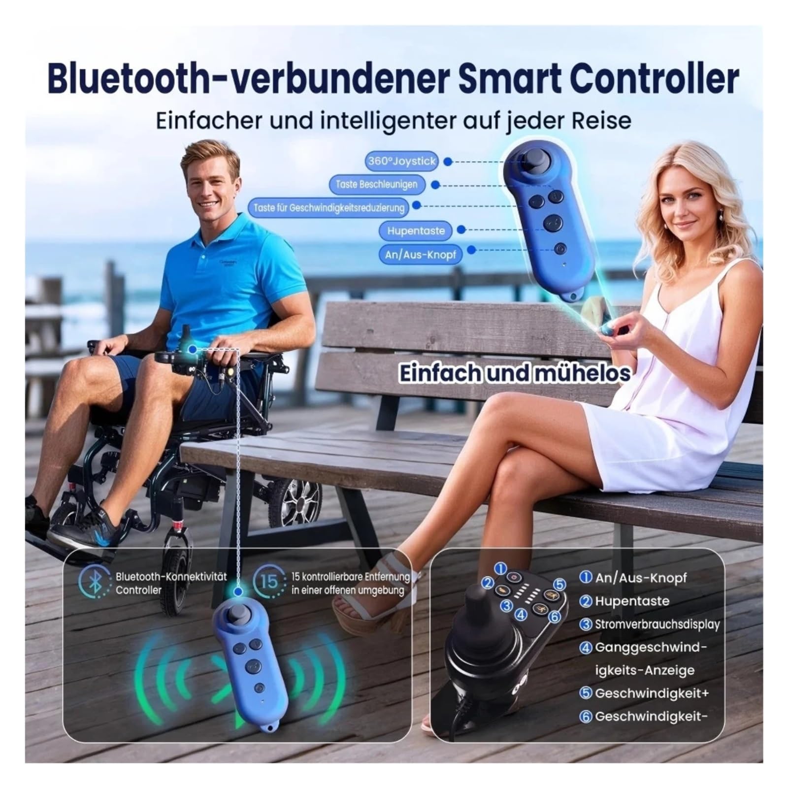 Sedia A Rotelle Elettrica Motore Da 500 W Portata 40 Km Capacità Di Carico 120 Kg Pieghevole Leggera Batteria Rimovibile Ammortizzatore Joystick A 360 ° Mobilità Confortevole Fluida