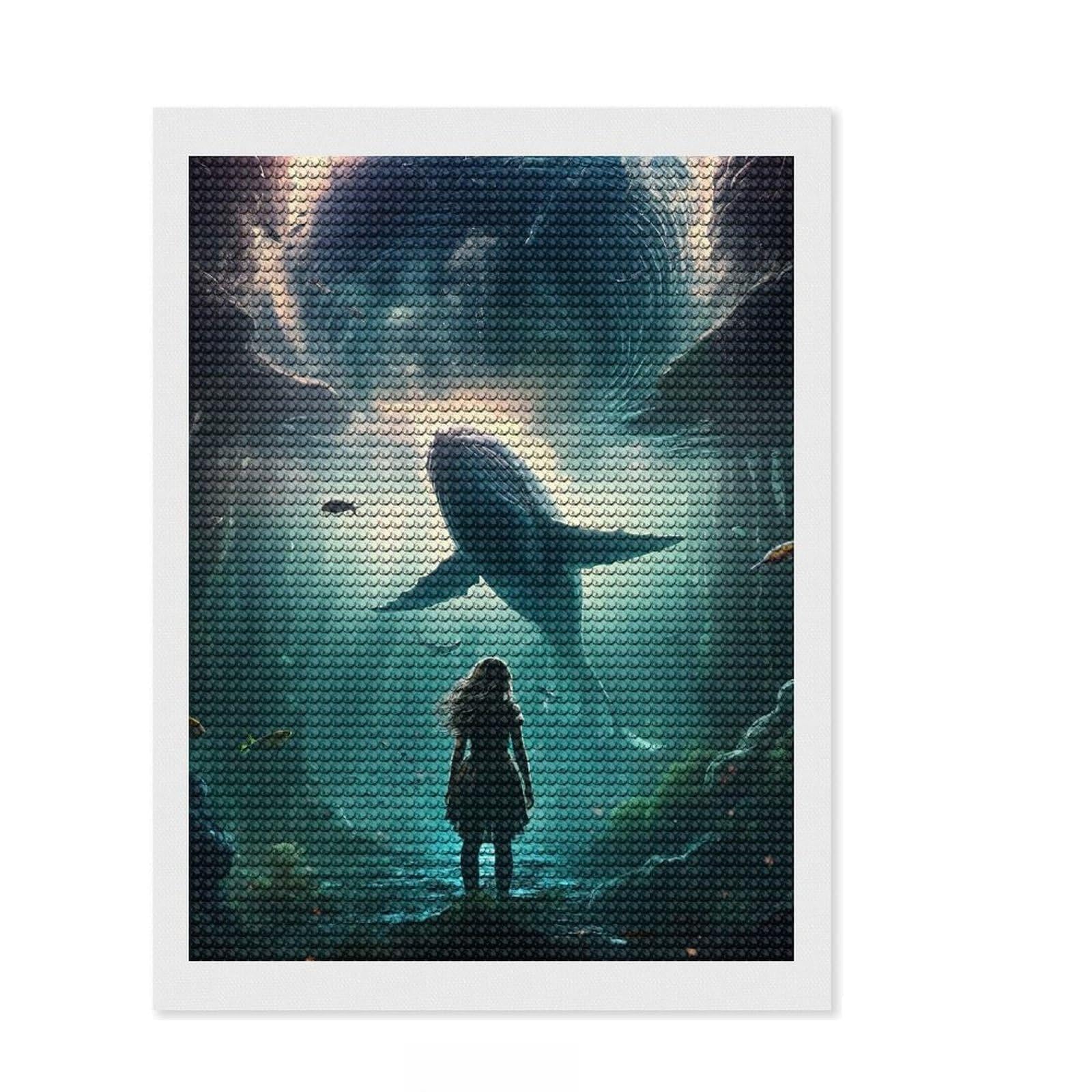 Junmoney Marine Dreamscape Full Drill Diamond Painting Kit 12"x16", for Teens, Boho Decor, Good for Quiet Evenings, Thoughtful Handmade Gift