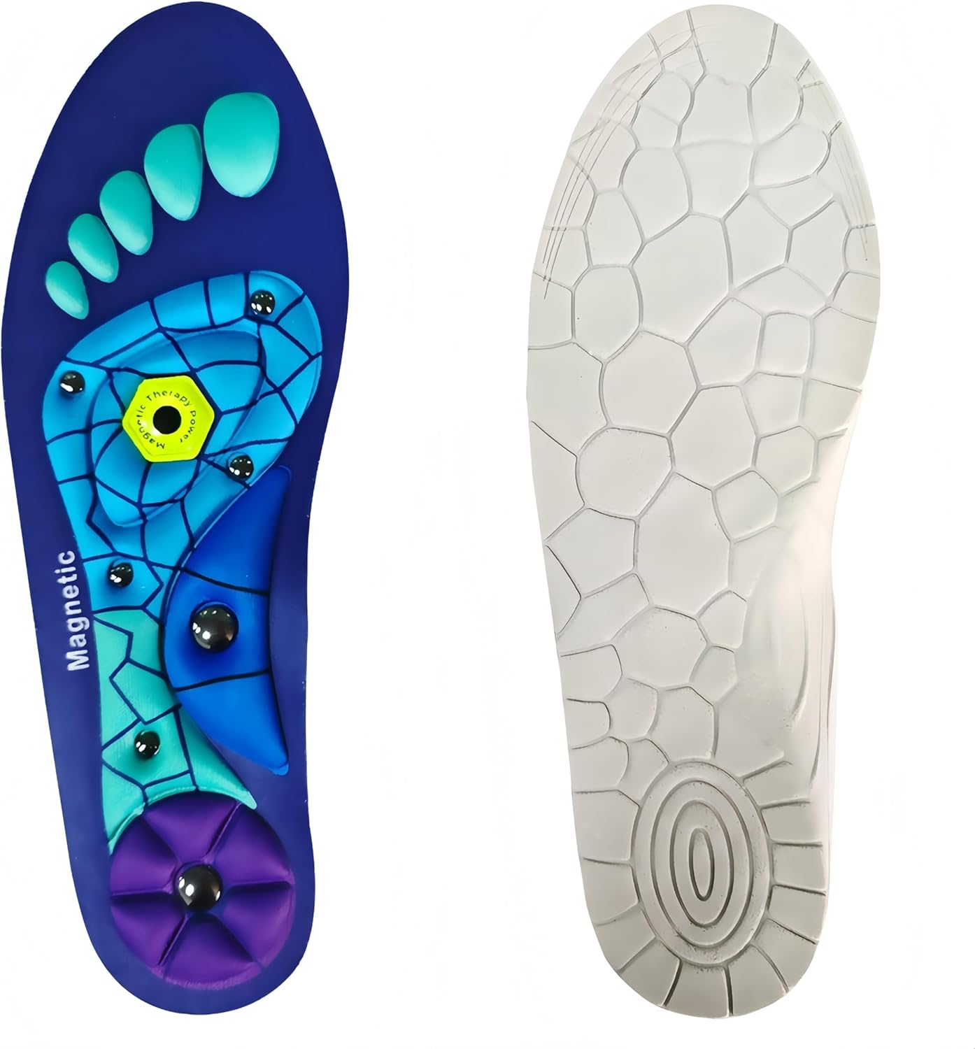 Magnetic Insoles for Men and Women,Foot Massage Shoe Inserts with Arch Support,Bring a Comfortable Experience, Non-Slip Cushioning and All-Day Comfort (Blue, S/4-7) - Image 2