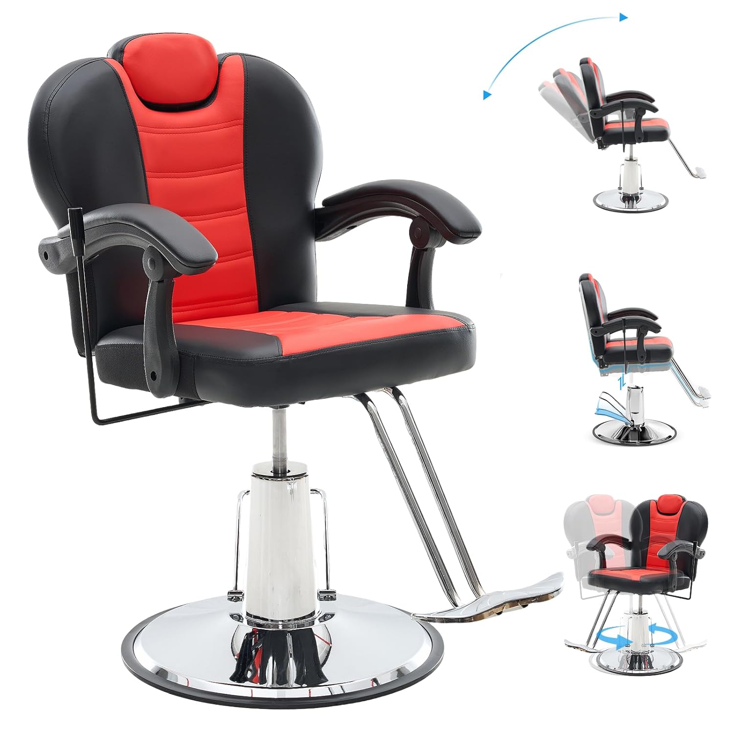 Tatub 90°-135° Reclining Salon Chair for Hair Stylist, 360° Swivel Barber Chair with Heavy Duty Hydraulic Pump, Adjustable Hair Chair for Barbershop, Home