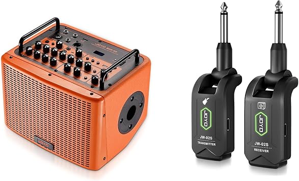 مكبر صوت JOYO 40 وات BSK-40 Orange Bundle مع نظام جيتار لاسلكي JOYO 5.8 جيجا هرتز JW-02S