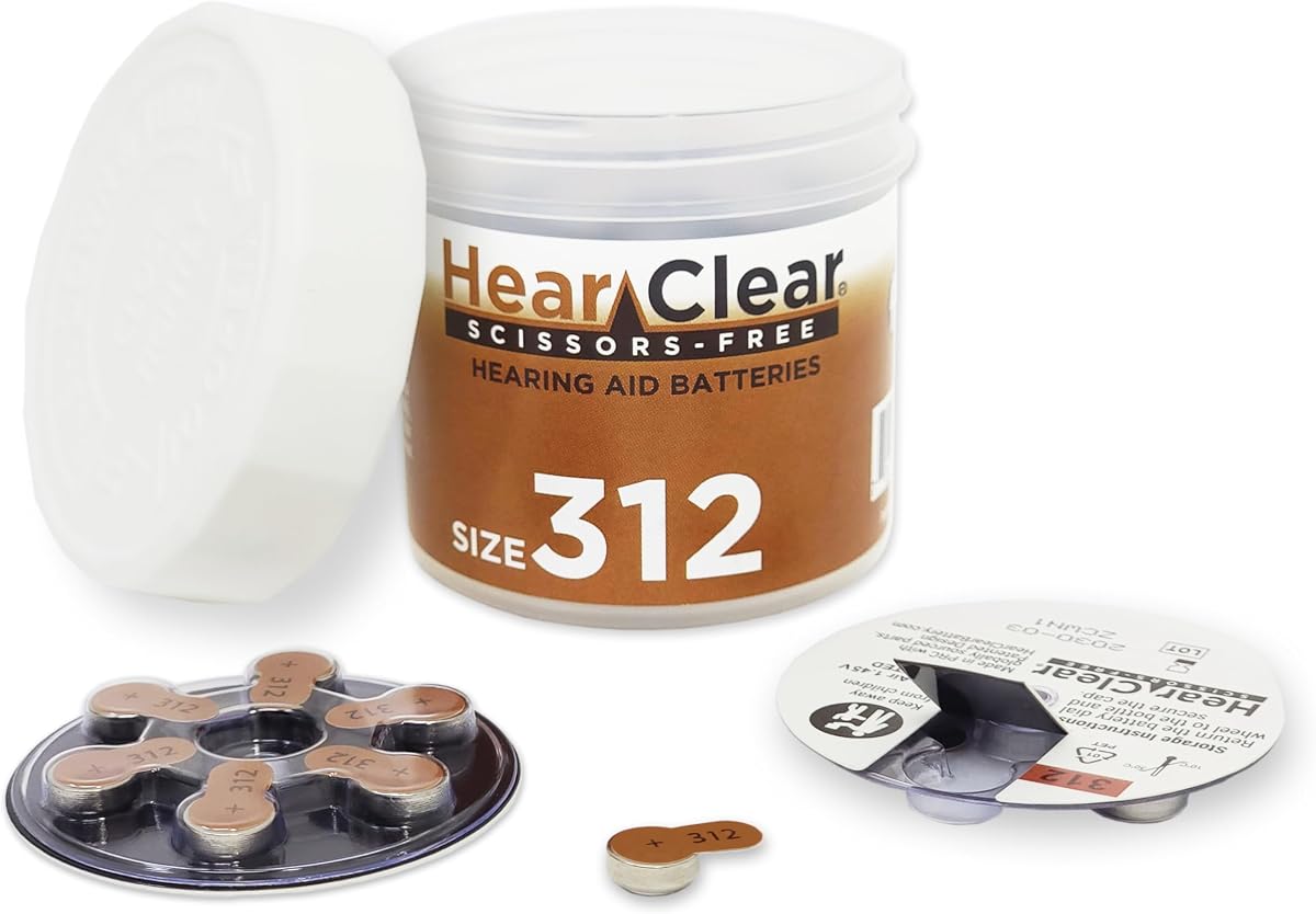 Size 312 [Scissor-Free] PR41 1.45V Zinc Air Hearing Aid Batteries