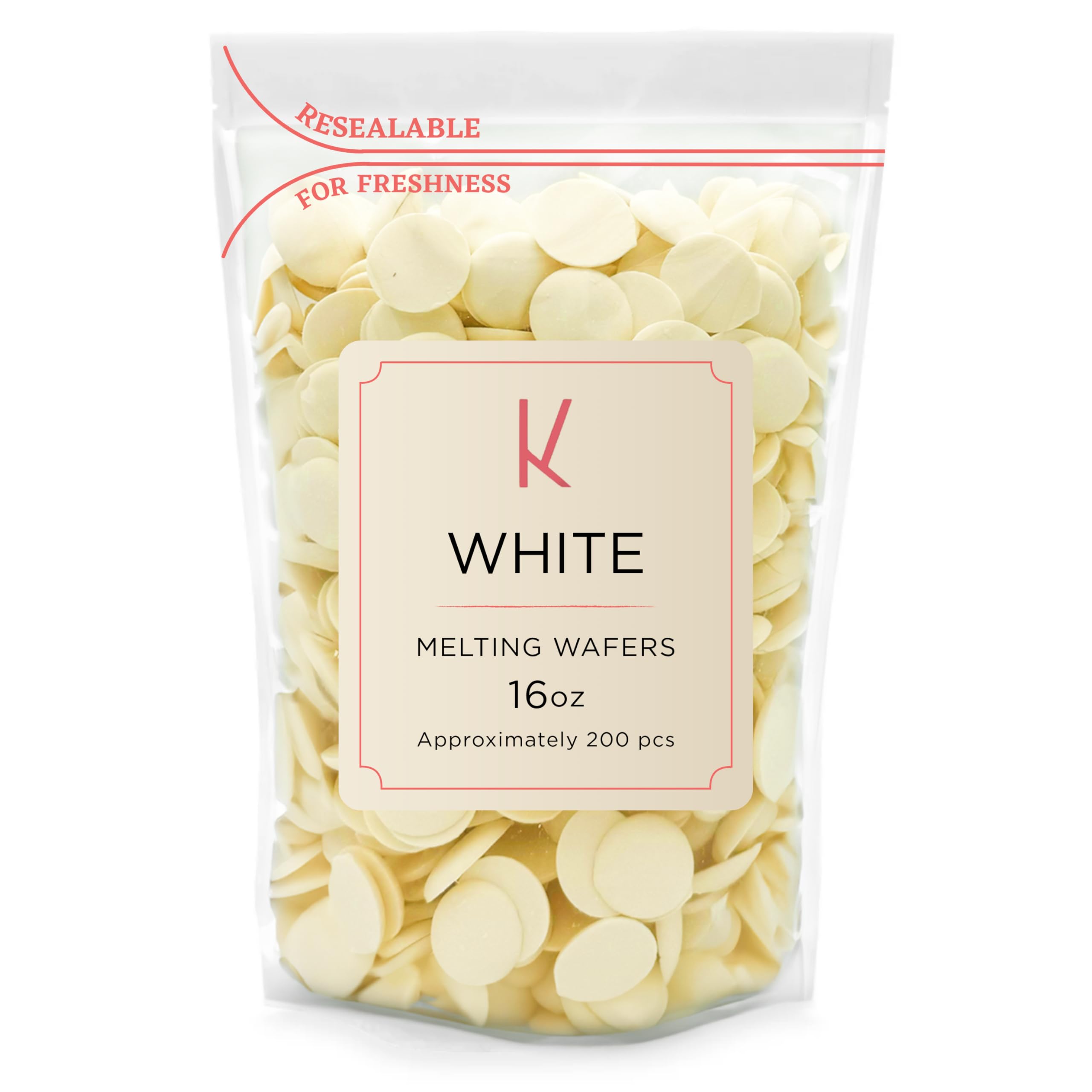 K Chocolate Melting Wafers Bulk Perfect For Dipping, Deserts, Baking And More (1 Pound, White)