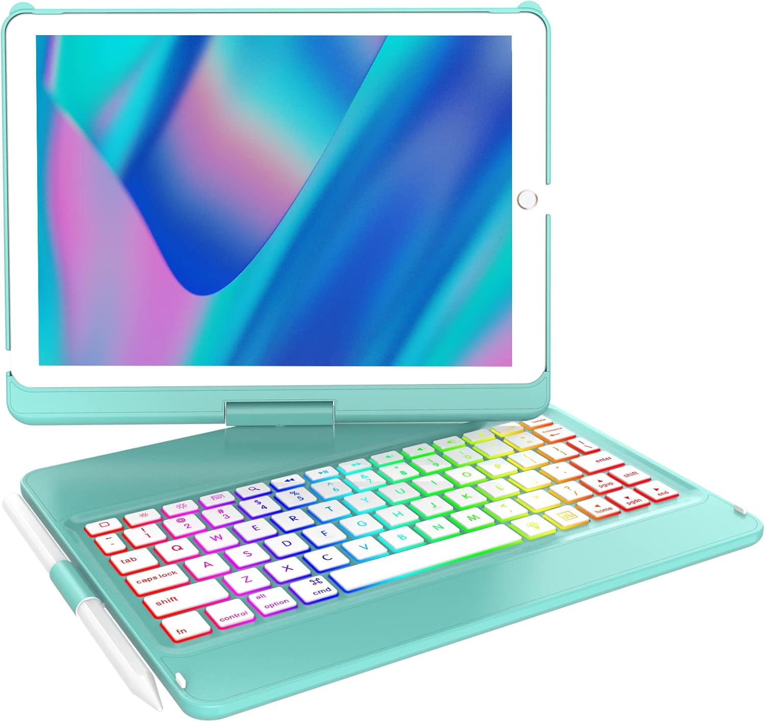Keyboard Case for iPad 9th Generation,10 Color Backlight