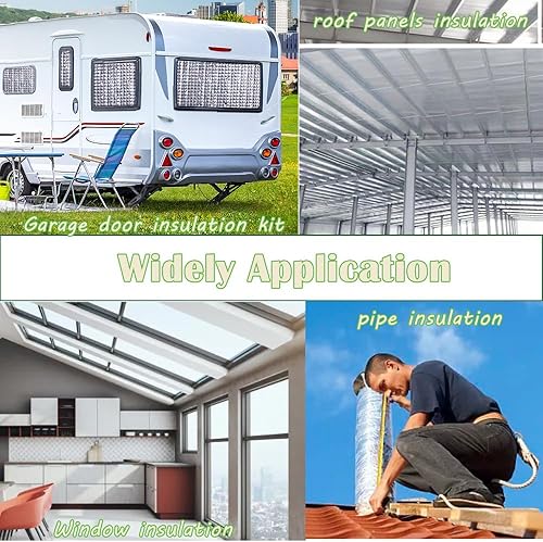 Miniatura 6 de Aislamiento reflectante para ventana, aislamiento de caravana de 24 x 10 pies para mantener el calor, doble aislamiento reflectante ignífugo B2,