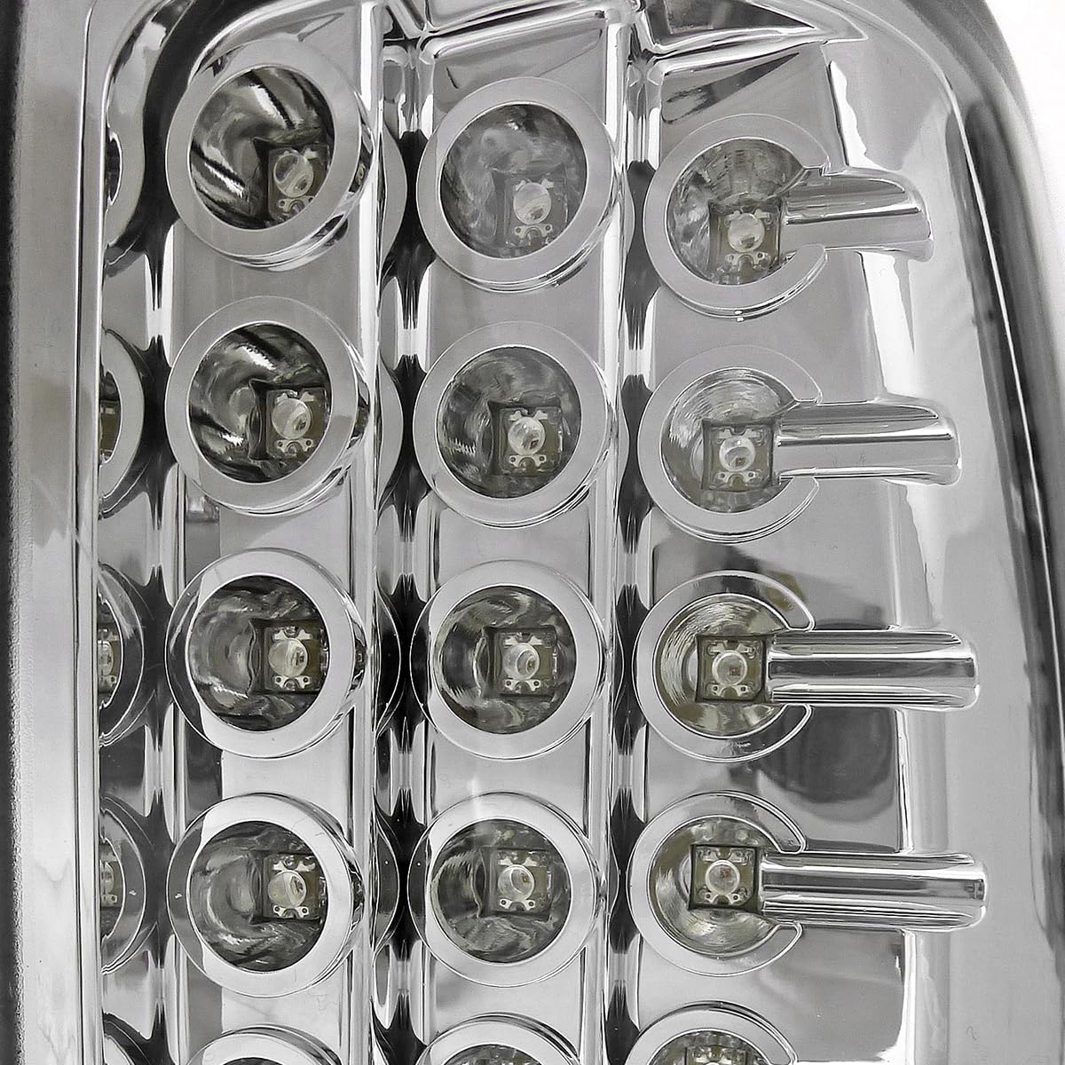 SPEC-D TUNING LED Chrome Housing Clear Lens Tail Lights Compatible with 2000-2006 Chevy/GMC Suburban, Chevy Tahoe, GMC Yukon/Denali/XL, Left + Right Pair Assembly