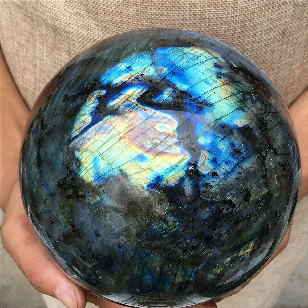 【天然石】ラブラドライト　球体 マダガスカル産]ラブラドライト丸玉/スフィア（球体直径約60.0mm 置物