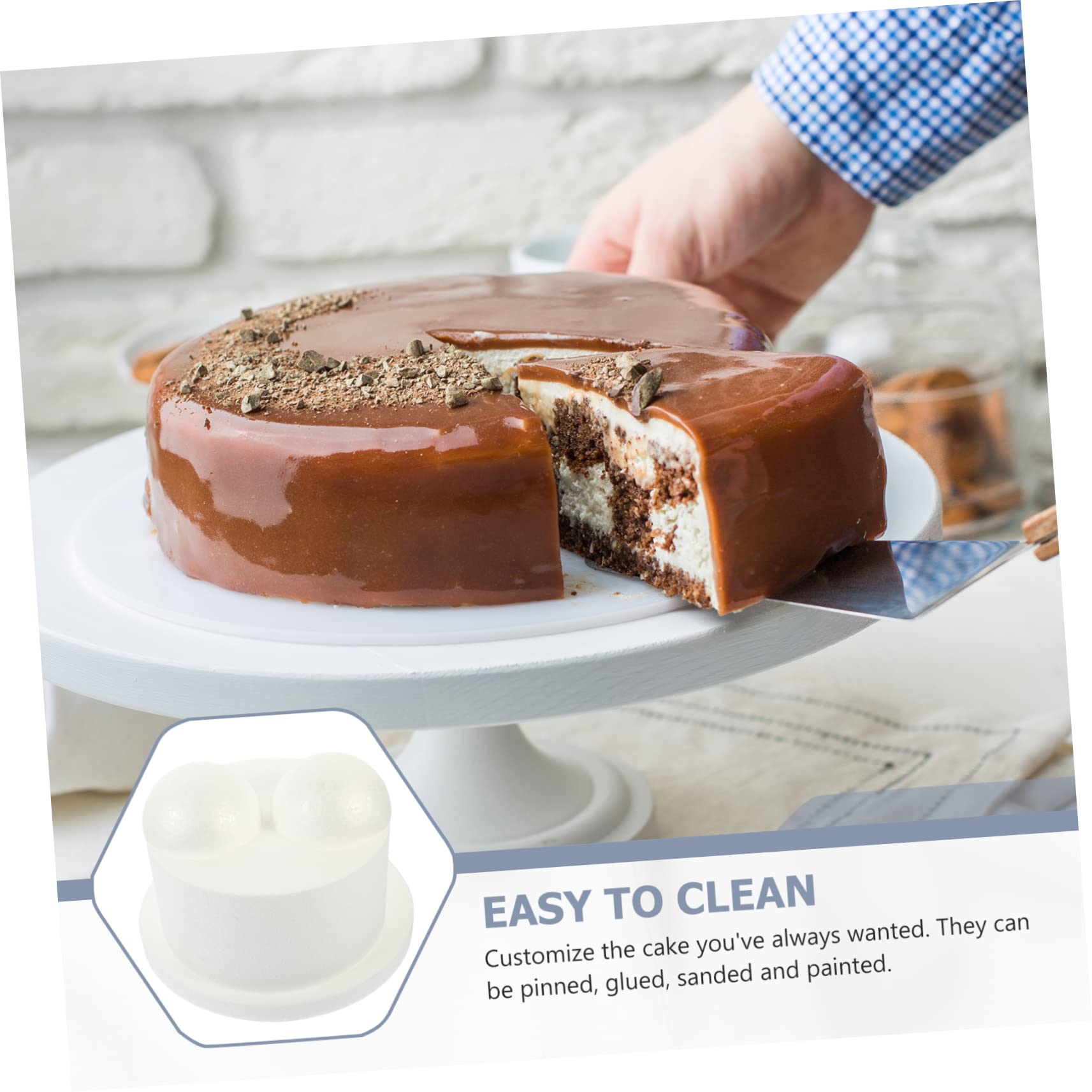COHEALI 4pièces Modèle De Gâteau Mousse Ronde Accessoire De Pratique pour Décoration De Gâteaux Léger Et Réutilisable pour Créer des Gâteaux Faux