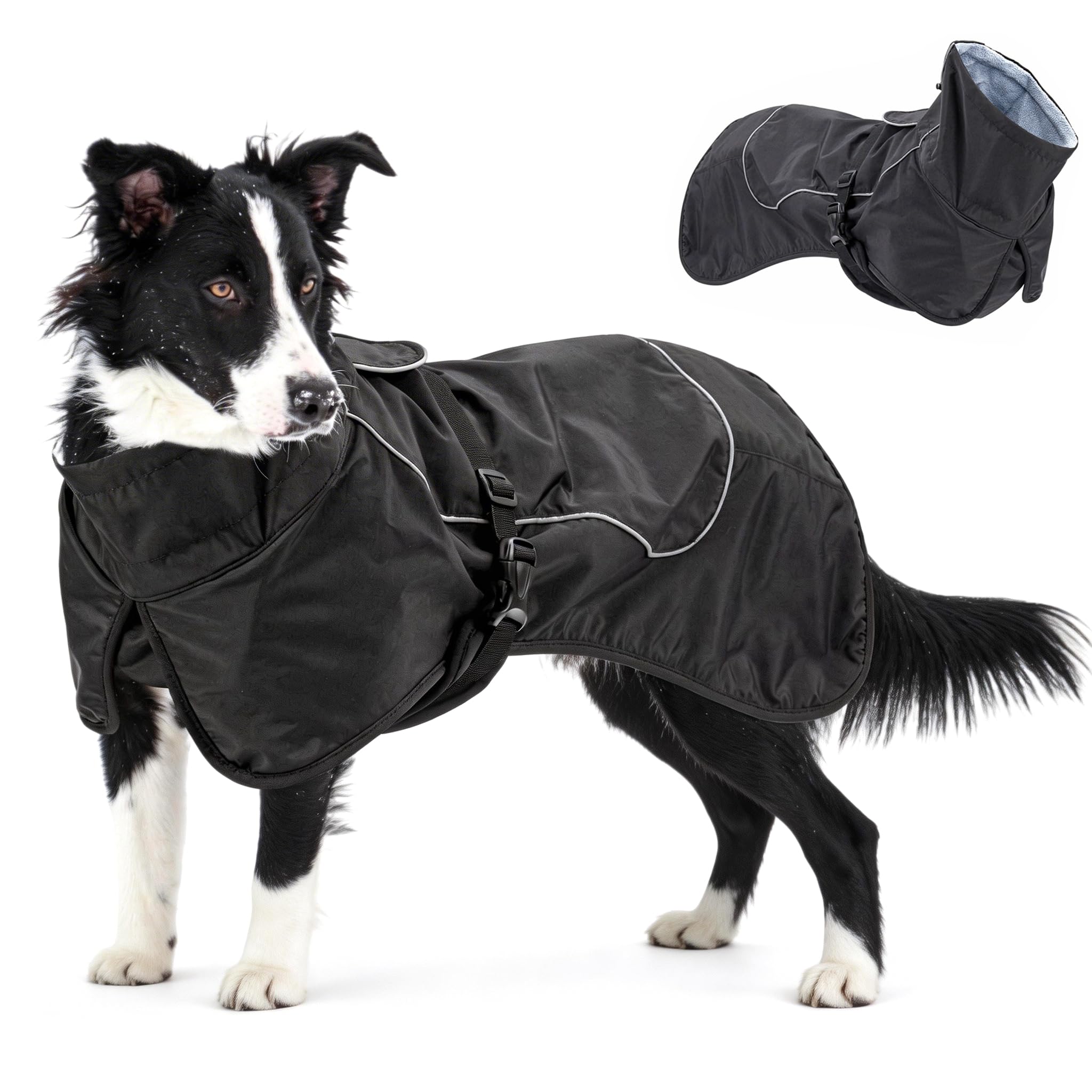 Photo 1 of skmeditec Waterproof Dog Raincoat, Black (S)