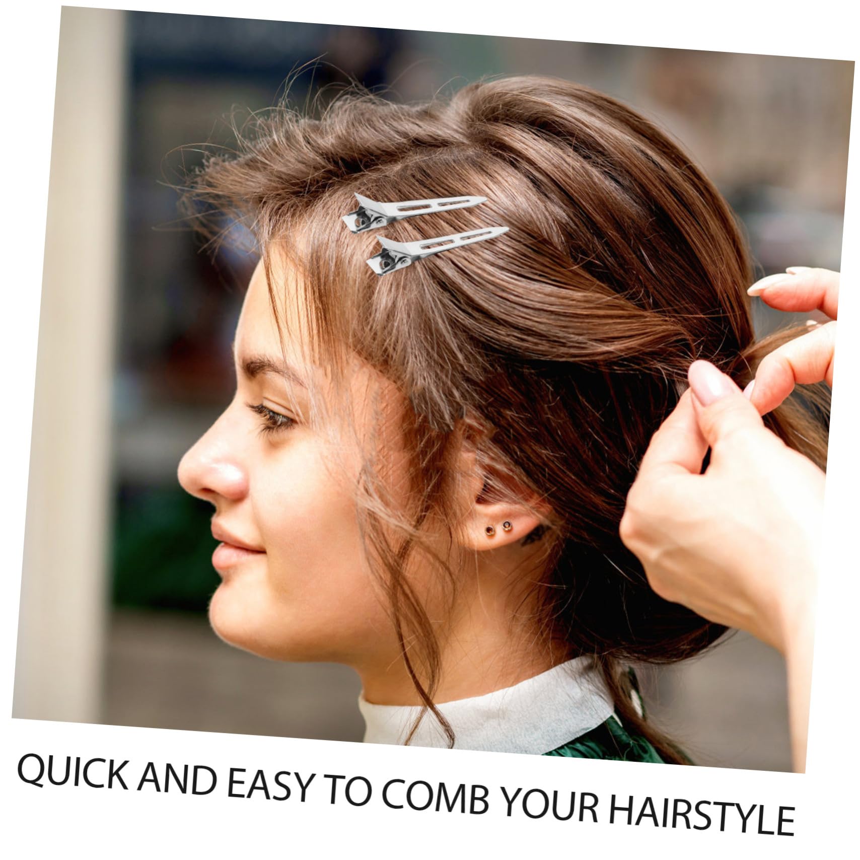 PLAFOPE 2 Boxen Silber Metall Haarklammern Edelstahl Duckbill Clips für Frauen und Mädchen Flache Haarspangen mit Starkem Halt Schonend für Dickes und Nasses Haar Langlebige Friseur