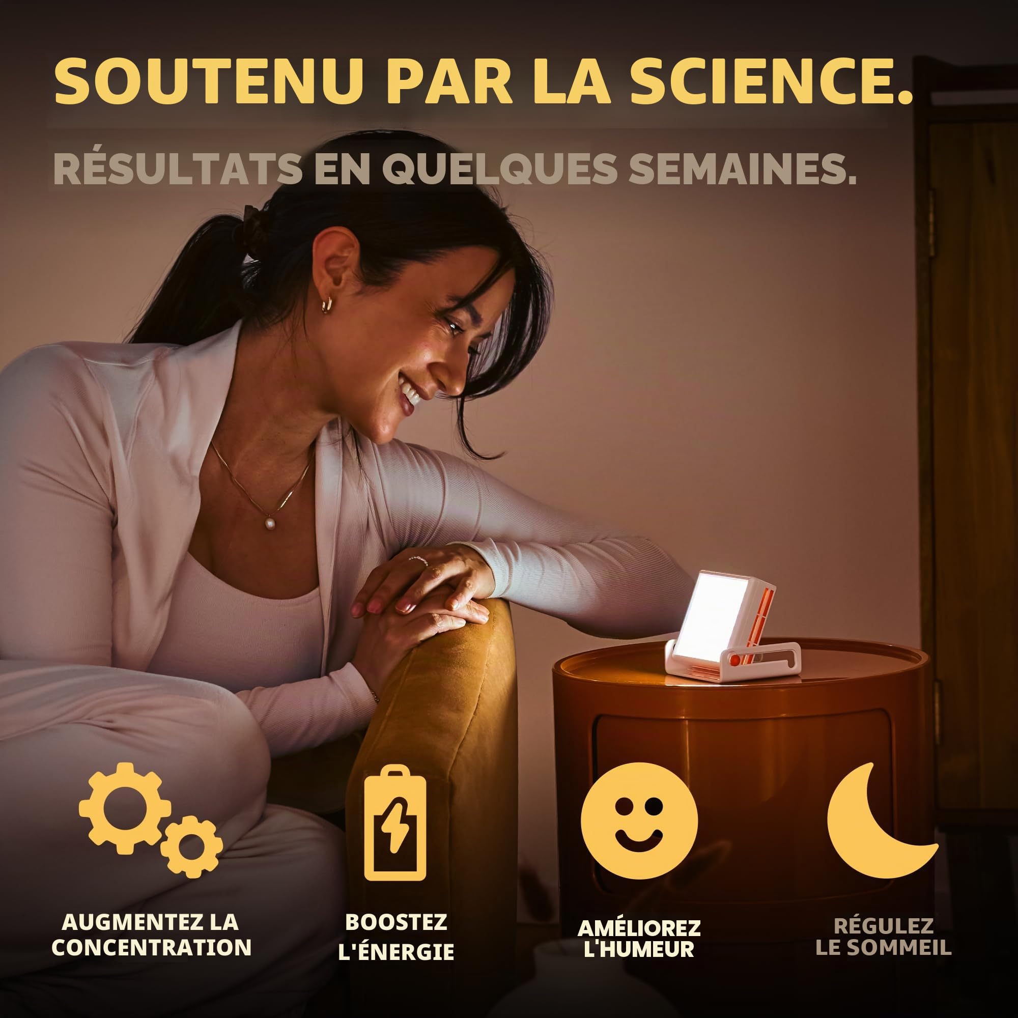Circadian Optics Luxy Lampe de bureau luminothérapie | Vu dans Shark Tank | 10 000 lux LED à spectre complet sans UV | Ultra compacte et portable | Lampe de lumière du soleil pour les bleus