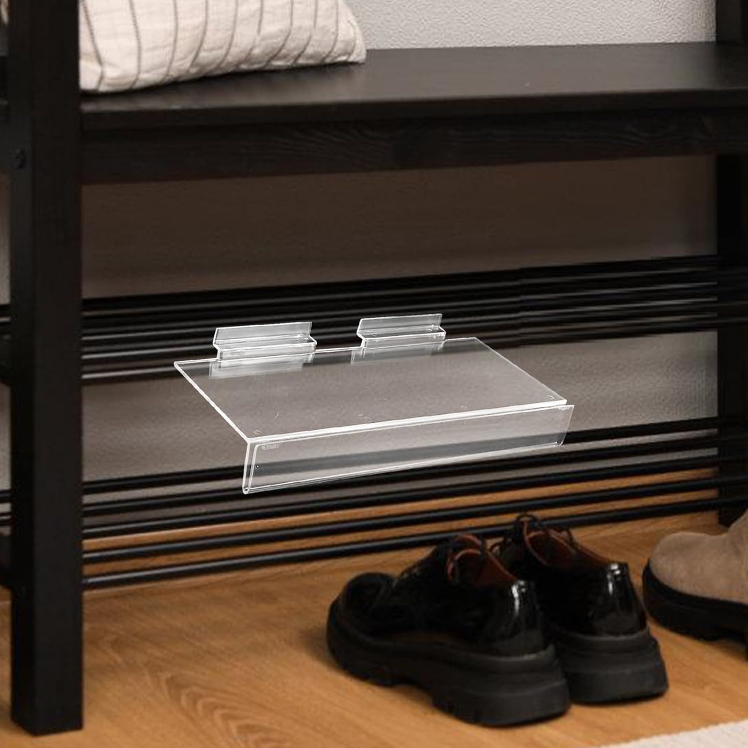 2pcs Acrylic Wall Shoe Display Rack for Slatwall Shops