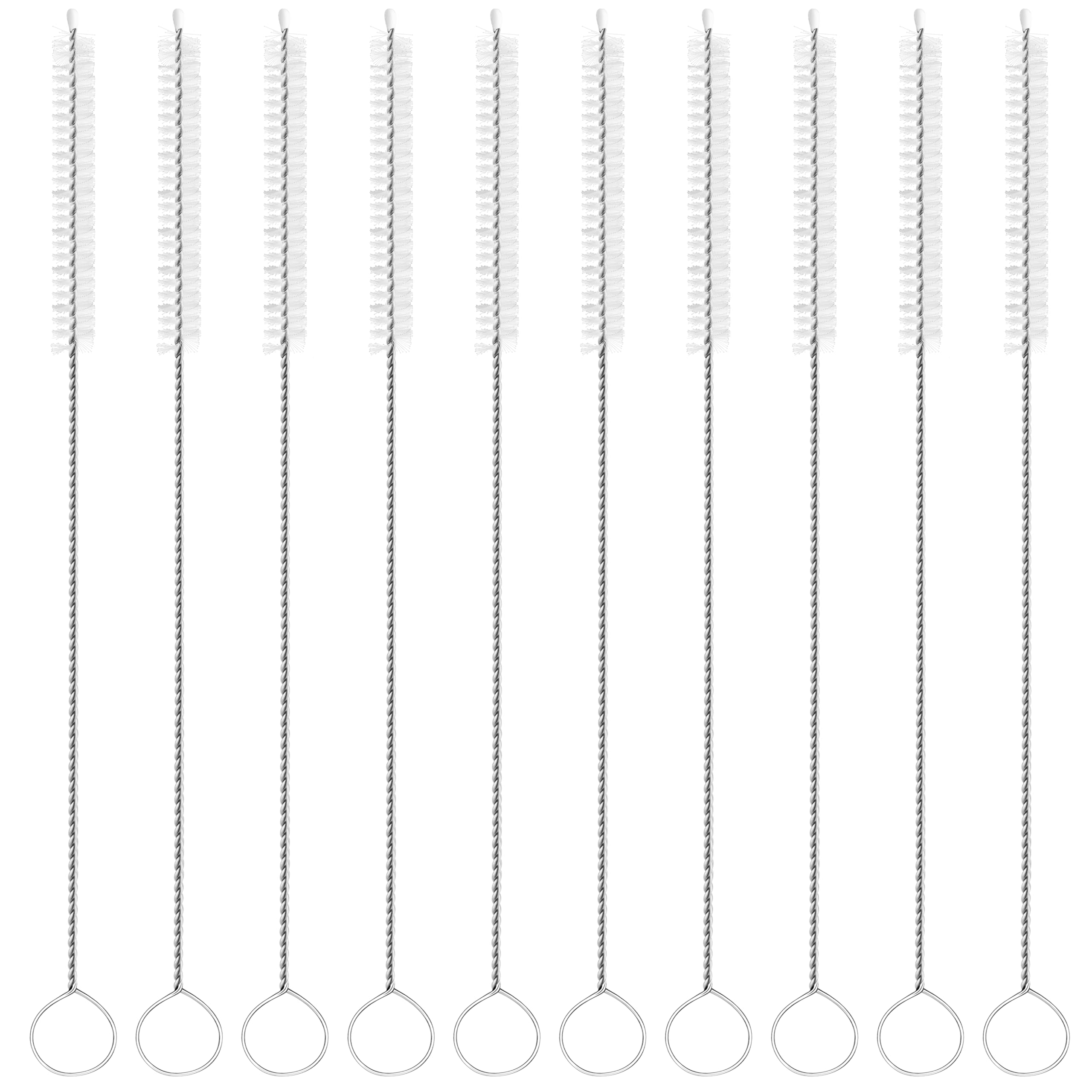 YUNGMAX Straw Cleaner Brush, 10 Pieces Nylon Reusable Straw Cleaning Brushes for Metal/Glass/Silicone Straw, Small Bottle, Milk Tube, Pipes