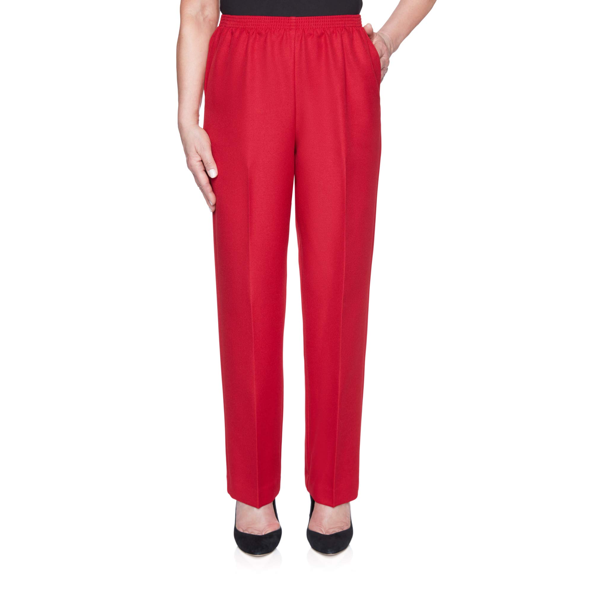 Alfred Dunner Womens Womens Womens Classic Textured Average Length Pant