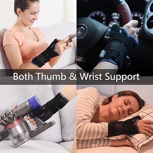 Miniatura 5 de VELPEAU Muñequera para pulgar espica soporte para tenosinovitis de De Quervain, síndrome del túnel carpiano, estabilizador para artritis,