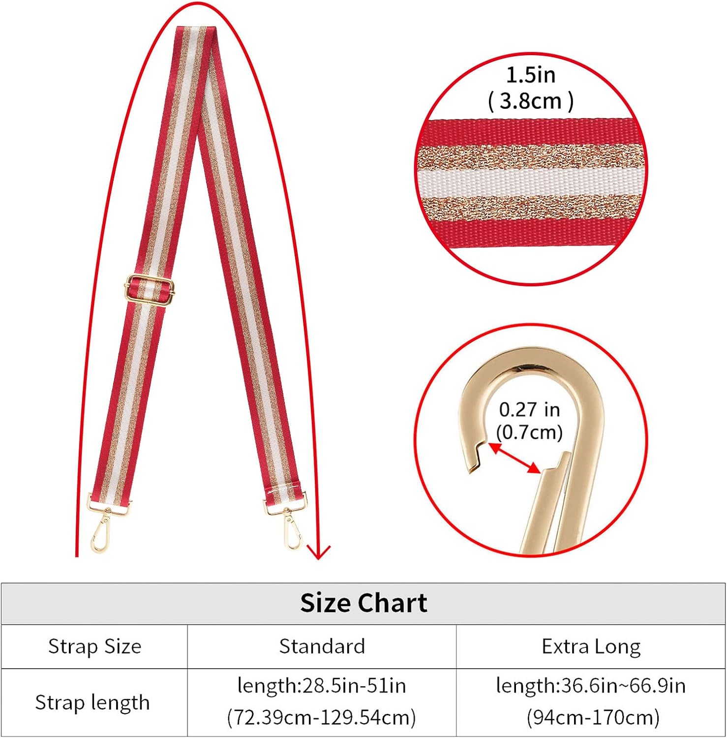 ZOOEASS Wide Shoulder Strap Adjustable Replacement Belt Crossbody Canvas Bag Handbag - Image 3