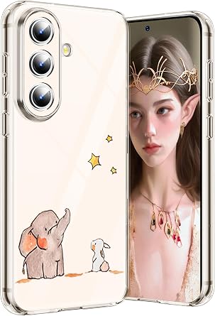 Compatible with Samsung Galaxy S26 Case Clear Slim Protective Cases Cat TPU S26 Back Cover Full Body Protector Animal Thin Phone Case for Samsung Galaxy S26 5G Rabbit