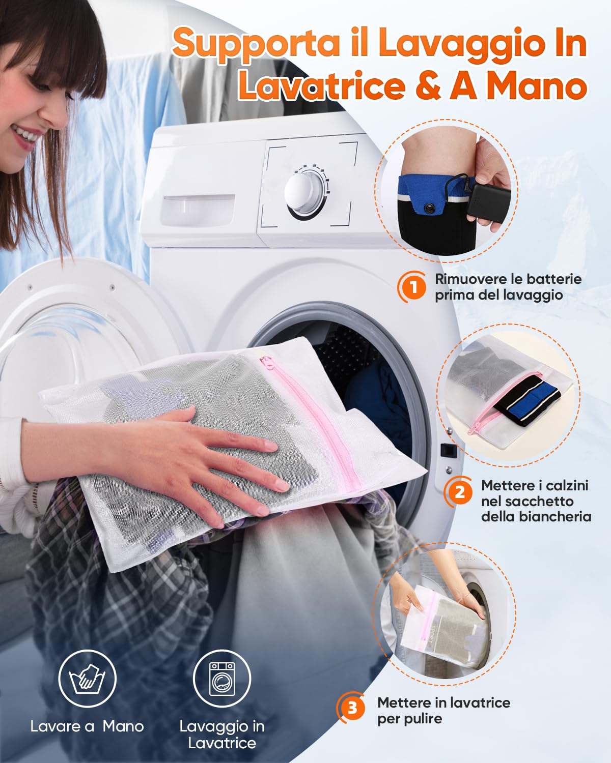 VIWKO 2026 Calze Riscaldate Aggiornati, 5000mAh*2 Calze Riscaldanti Ricaricabili, 3 Temperature & Riscaldamento 360° Calzini Riscaldabili, Lavabile Batteria Riscaldanti per Sci Caccia Escursioni