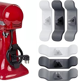 6 Pack Cord Organizer For Appliances - Kitchen Appliances, Storage Wrapper, Holder, Winder, Air Fryer, Blender Mixer, Coffee Maker, Toaster, White, Grey, Black, (MMMCORD001)