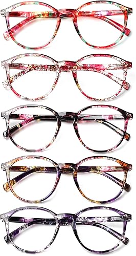 SIGVAN Lentes de lectura para mujer, bloqueo de luz azul, bisagra de resorte, patrón elegante, lectores de impresión para mujer