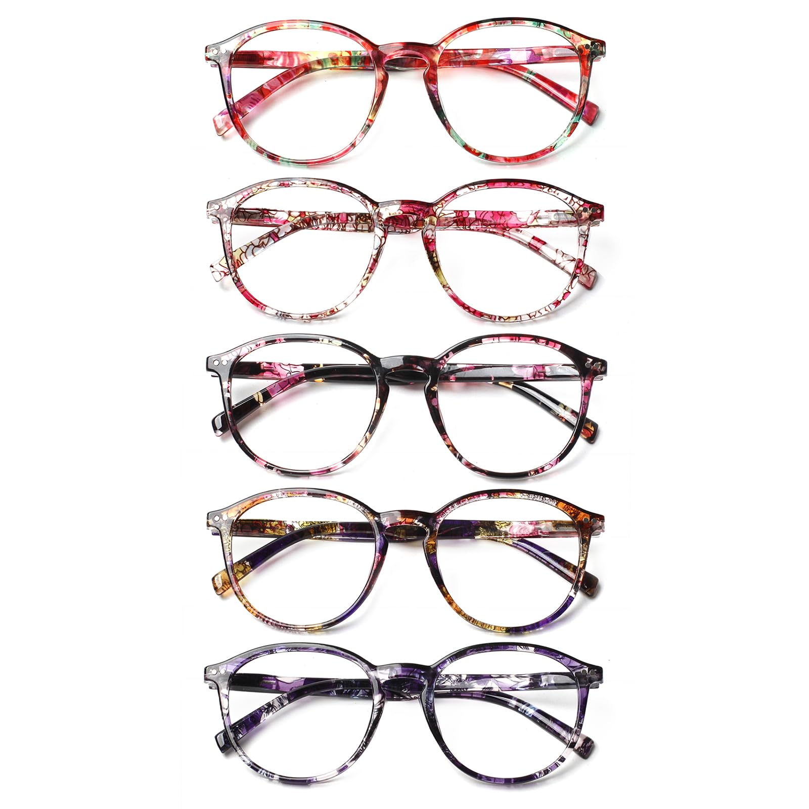 SIGVAN Women's Reading Glasses Blue Light Blocking Spring Hinge Stylish Pattern Print Readers for Women