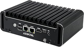 ファンレス ミニPC、産業用 商業用 組込PC、インテルCeleron N5105、2×2.5GbE i225V LAN、2×COM RS232 シリアルポート、7/24 無音 Fanless Industrial Mini PC、ベアボーン NO RAM NO SSD、WinOS Linux WiFi/BT対応、Type-C SIMカード