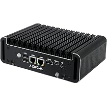 Fanless Mini PC, Industrial Commercial Embedded PC, Intel Celeron N5105, 2x 2.5GbE i225V LAN, 2x COM RS232 Serial Port, 7/24 Silent Fanless Industrial Mini PC, 8GB RAM 256GB SSD, WinOS Linux