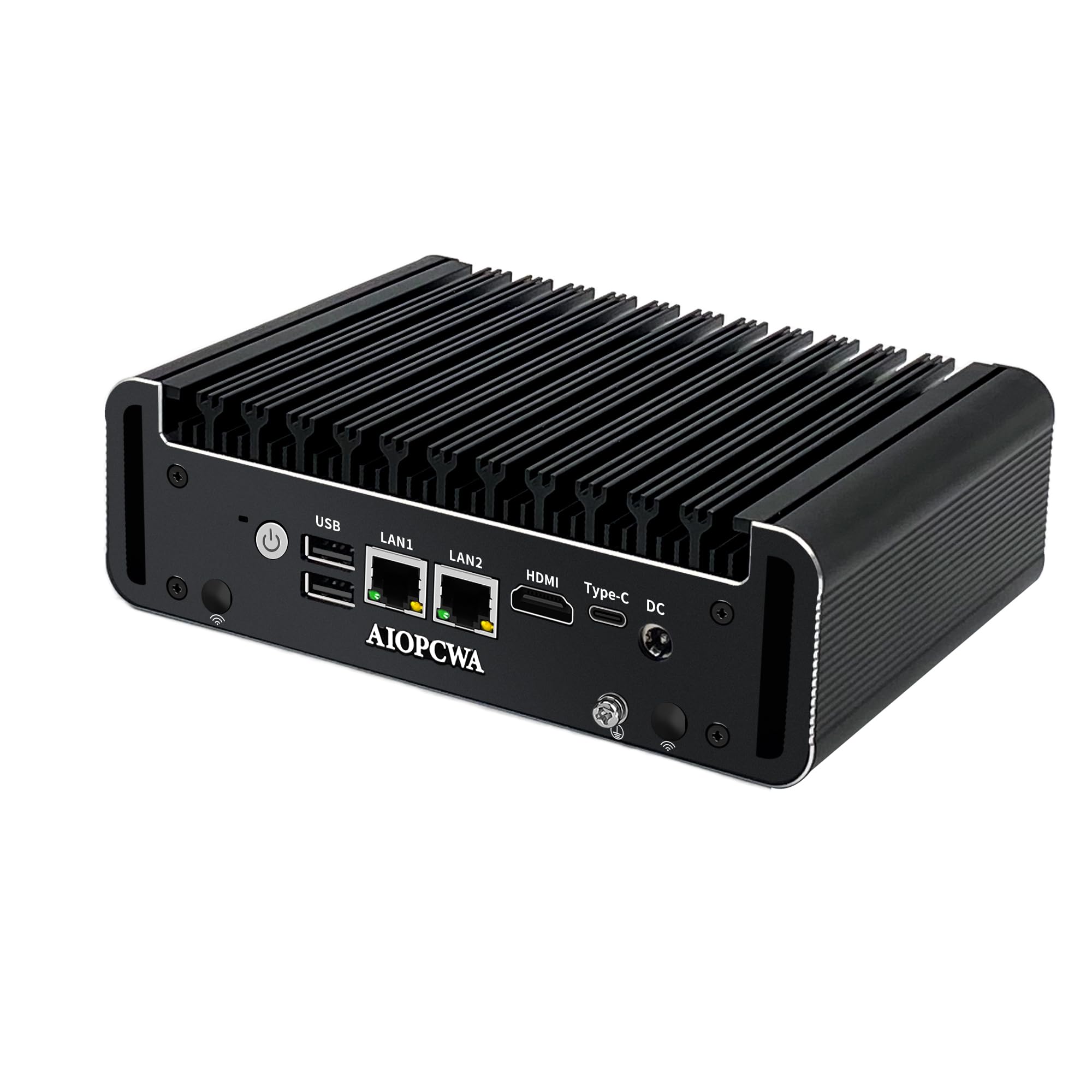 Fanless Mini PC, Celeron N5105 Industrial Computer, 2 Port 2.5GbE i225V LAN, 2× COM RS232 Serial Port, Barebone NO RAM NO SSD, Support WinOS Linux, WiFi/BT, Type-C SIM slot