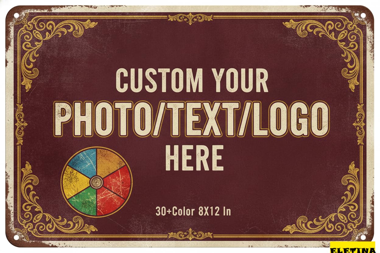 Personalized Sign for Man Cave Custom S, Personalized Aluminum With Your Photo Text Logo Office, Business, Workplace, Office, Home, Delivery S, 8x12 Inch Private Property Decorative