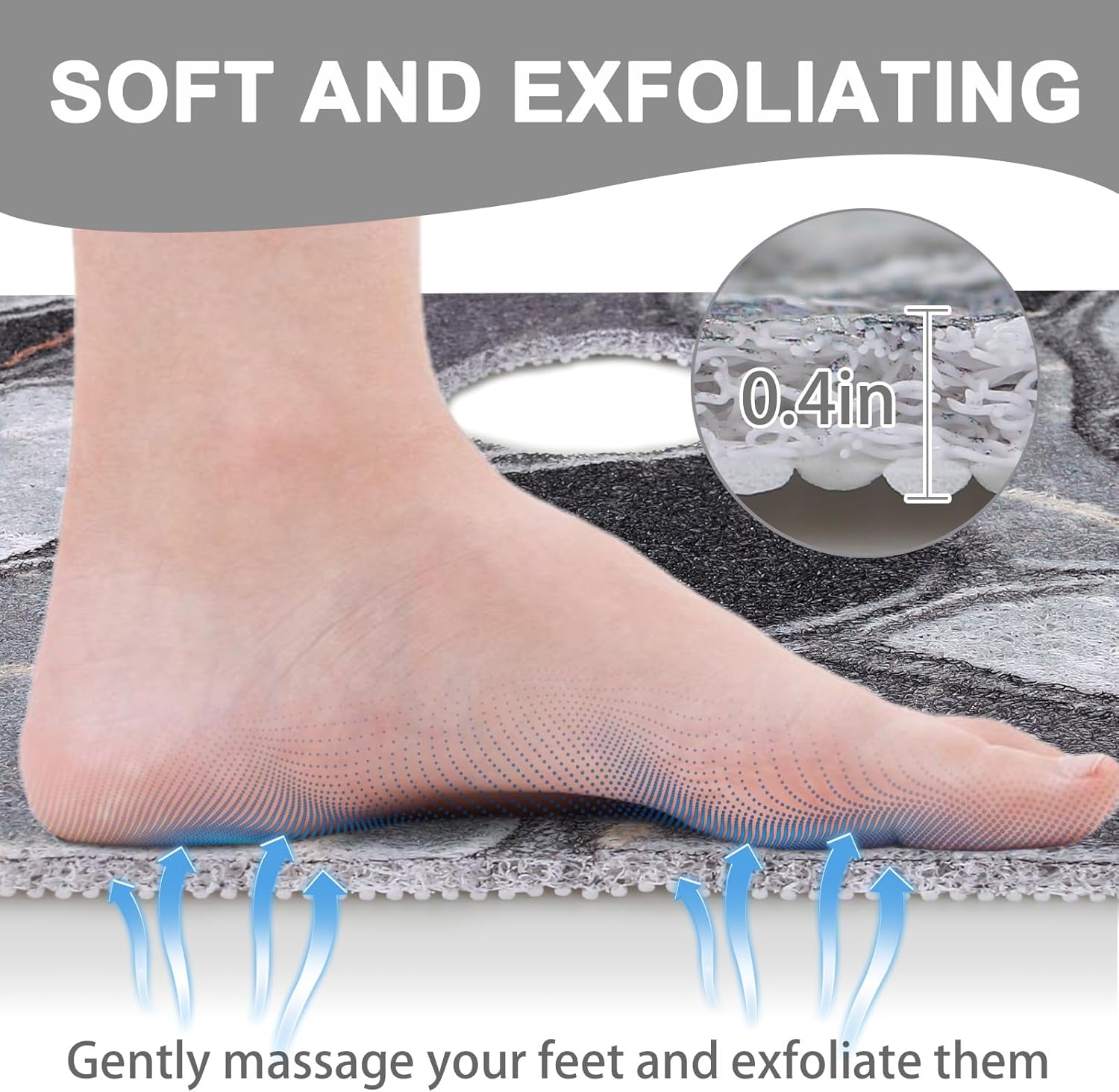 Square Shower Mat Non Slip: 36x36 Inch Extra Large Shower Mats for Inside Shower, Anti Slip Shower Floor Mat, Loofah Shower Stall Mats for Elderly, Non Slip Shower Mat with Drain Hole in Middle