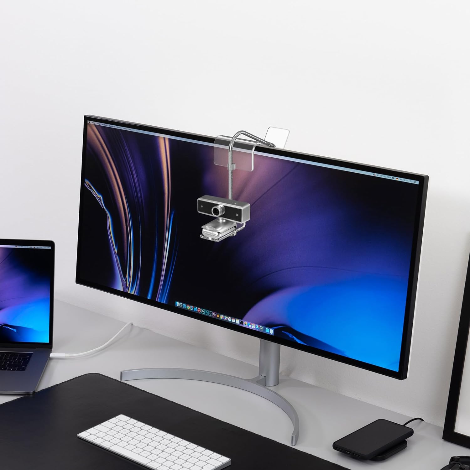 GEEKRIA Acrylic Center Screen/Mid Webcam Stand, Place Webcam Anywhere on Monitor, Laptop Screen, Compatible with Logitech MX Brio, C920x, C922, C930 Webcams (Transparent)