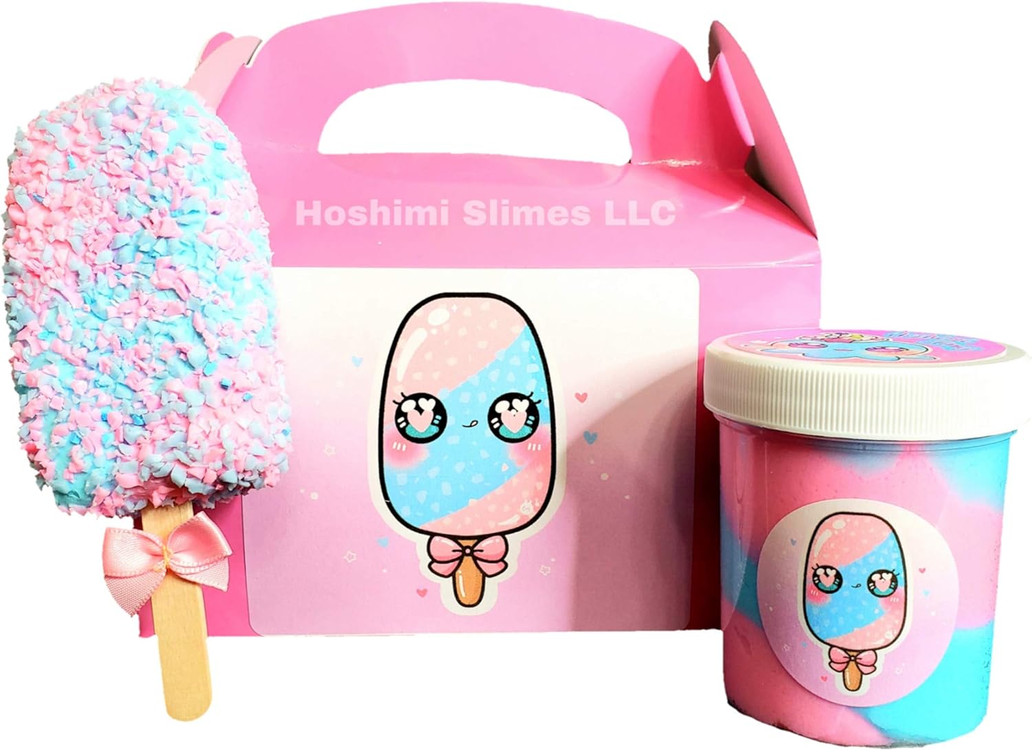 Cotton Candy Crunch Bar DIY Slime Kit for Kids Ages 8+ – Scented Butter Slime with Clay Bar, Glitter, Sprinkles & Edible Cotton Candy – Fun Sensory Activity - Hoshimi Slimes