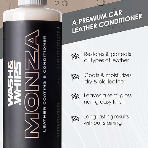 Miniatura 3 de WASH&WHIPS Monza - Revestimiento de cuero y acondicionador para interiores de automóviles, hidrata muebles, restaura y protege asientos de cuero,