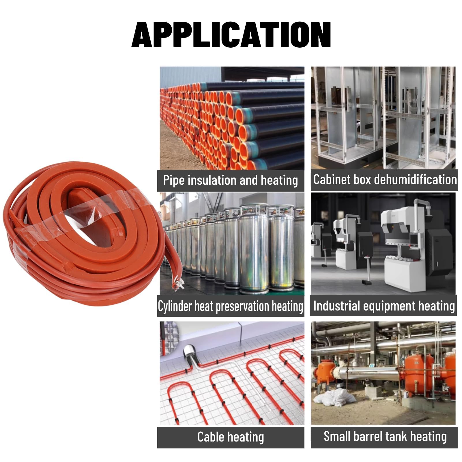 LiebeWH Nastro Riscaldante in Silicone Riscaldatore Flessibile Cavo Scaldante in Gomma Antigelo Nastro Autoregolante per Compressori Aria Condizionata 220V