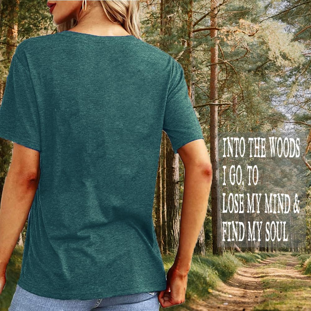 Funny Graphic Women Skinny Pine Tree Shirt Summer Hiking Camping Tees image 3