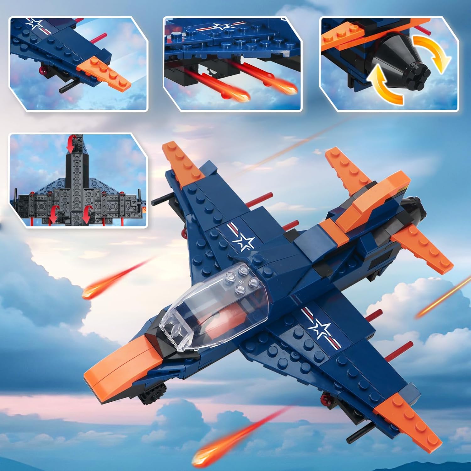 Close-up of the COGO Creator helicopter model, featuring its main rotor, tail rotor, and missile launchers.