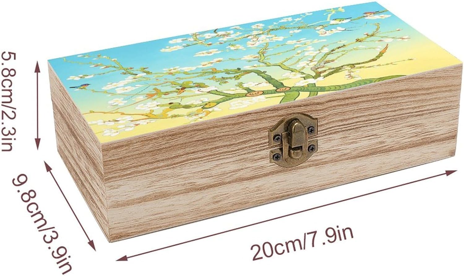 Spring Blossoms in Full Bloom Wood Box Rectangular Organizer Box image 2