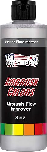 U.S. Art Supply Mejorador de flujo de aerógrafo, botella de 8 onzas, aditivo para mejorar el flujo de pintura acrílica, reducir obstrucciones,