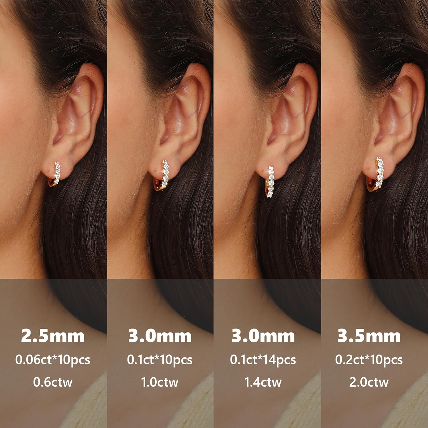 KRKC&CO Moissanite Hoop Earrings for Women, Sterling Silver Gift for Anniversary Birthday, D Color VVS1 Clarity 0.6-2.0Ctw Hypoallergenic Huggie Earrings Stud, White Gold Plated Jewelry for Her