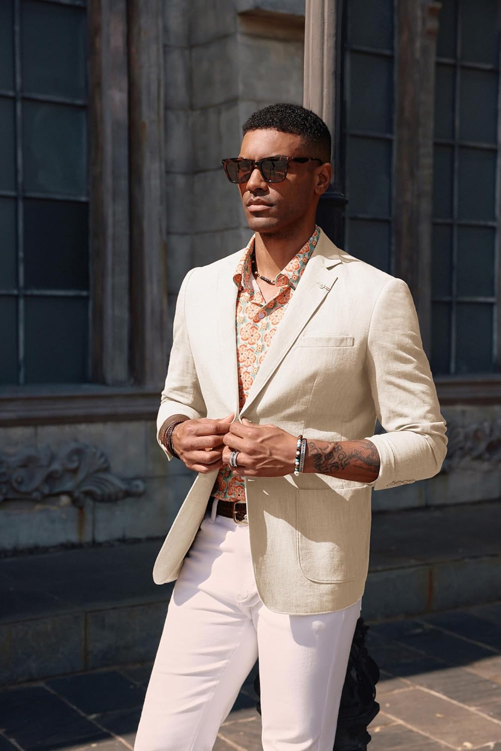 PJ PAUL JONES Mens Casual Blazer Lightweight Linen Sport Coat 2 Button Unlined Suit Jackets - Image 5