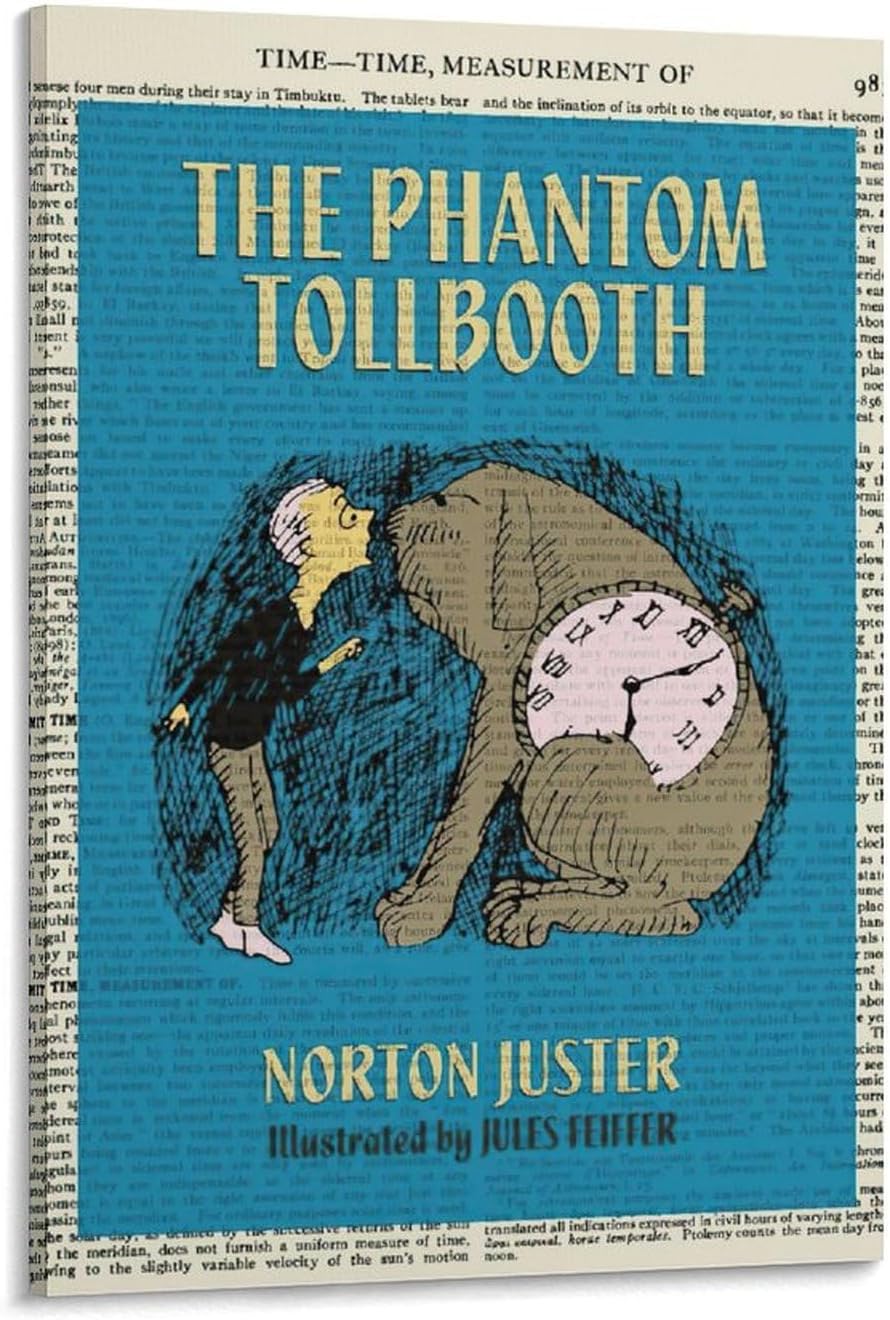 HBHQLXN Book Cover Poster Norton Juster's The Phantom Tollbooth Posters Canvas Wall Art Poster For Room Aesthetic And Decor Poster For Living Room Bedroom Office Decor 08x12inch(20x30cm) Frame-style
