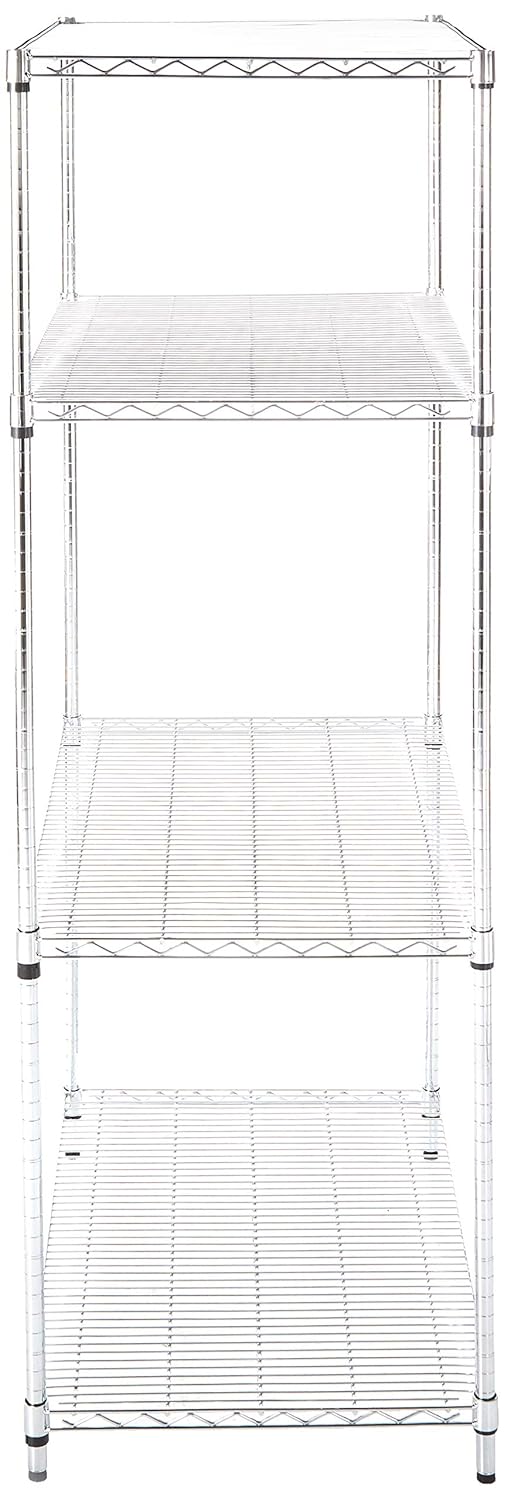 Lorell LLR84184 Industrial Chrome Wire Shelving Starter Kit