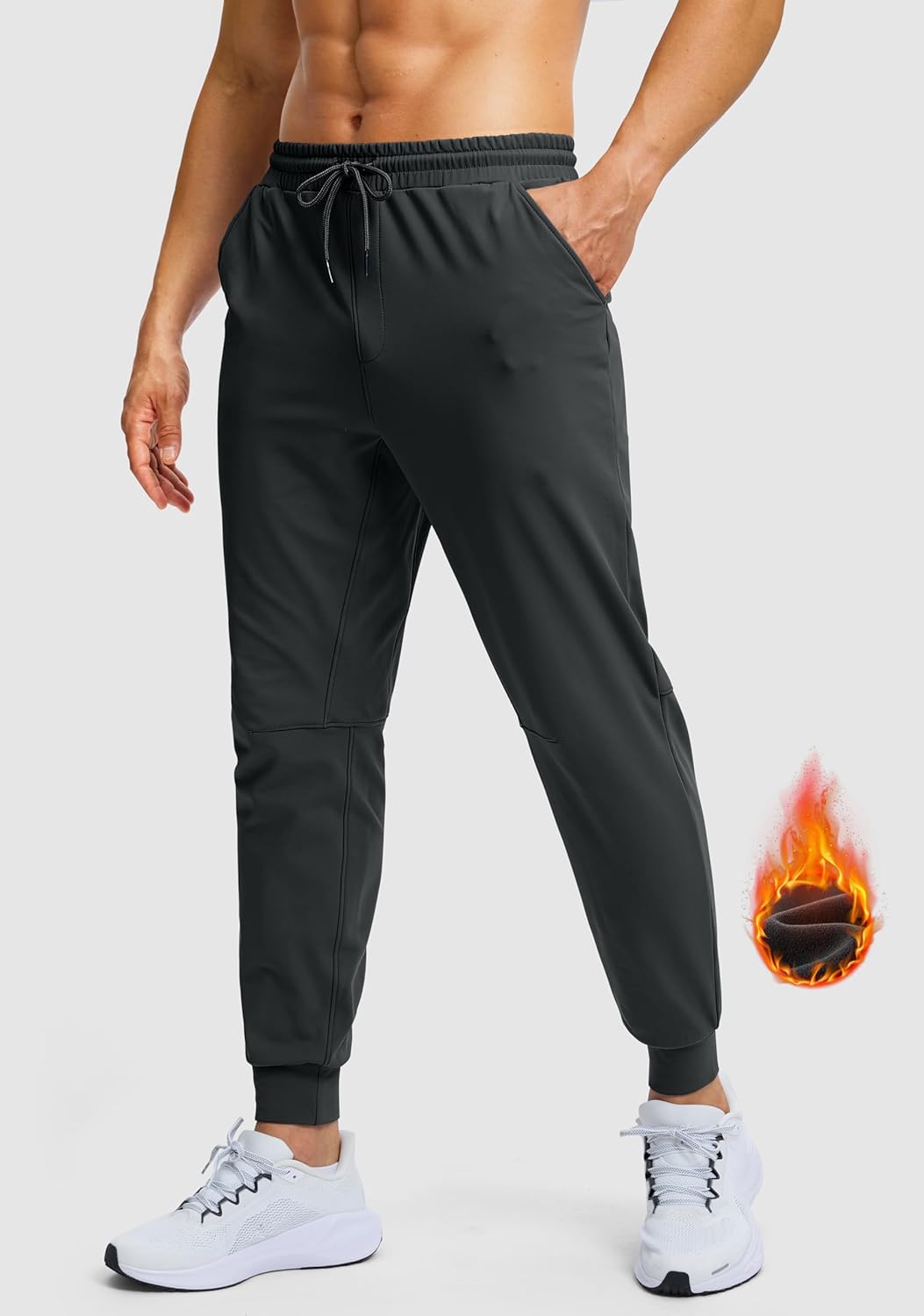 G Gradual Men's Fleece Lined Athletic Pants with Zipper Pocket Winter Warm Joggers Water Resistant Running Sweatpants for Men - Image 2