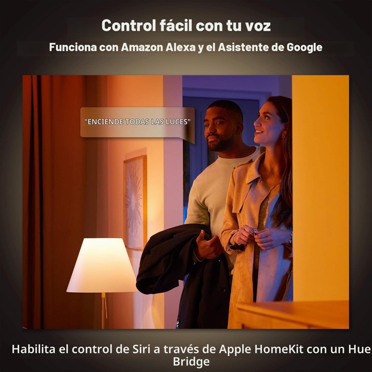 Philips Hue – Lámpara inteligente, Hue Amaze, Lámpara Colgante LED Inteligente, Luz Blanca de Cálida a Frí­a, Compatible con Alexa y Google Home, Color Negro